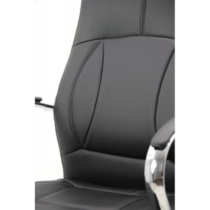 Scaun birou OFF 331, mecanism inclinare, piele ecologica, baza cromata, 110 kg, negru - Img 3