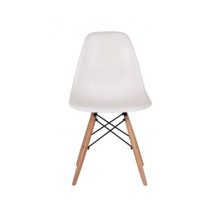 Scaun bucatarie si living Moon, ergonomic, polipropilena, structura lemn, 100 kg, alb - Img 2