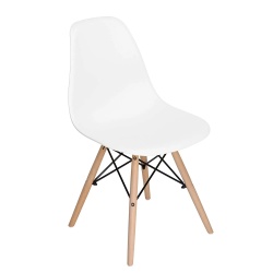 Scaun bucatarie si living Moon, ergonomic, polipropilena, structura lemn, 100 kg, alb - Img 1