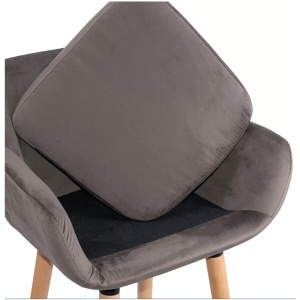 Scaun de bar ABS 1271, cu spatar, catifea, suport picioare, cadru lemn, fix, 110 kg - Img 3