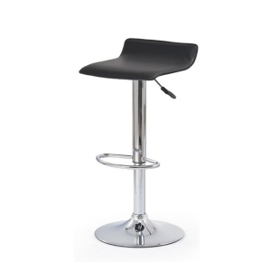 Scaun de bar HM H1, Cadru cromat, Piele ecologica, Rotativ, Suport picioare, Inaltime ajustabila, 102 kg, 84x40x39 cm, Negru - Img 2