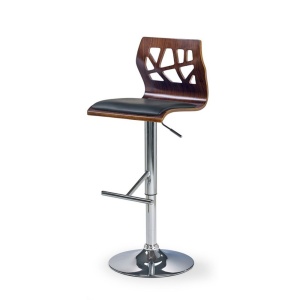 Scaun de bar HM H34, Piele ecologica, Rotativ, Inaltime ajustabila, 90 kg, 108x41x45 cm, Negru - Img 2