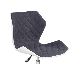 Scaun de bar HM Matrix 2, Ergonomic, Baza fixa, Cadru Cromat, Stofa Piele ecologica, Inaltime ajustabila, Rotativ, 100 Kg, Alb Gri - Img 3