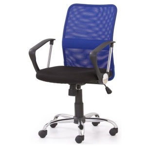 Scaun de birou HM Tony, Mesh, Ergonomic, Inaltime ajustabila, Suport lombar, 102 Kg, Albastru - Img 2