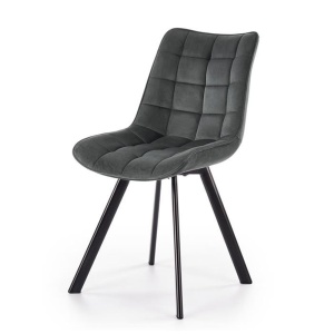 Scaun de living si bucatarie cu cadru metalic, HM K332, ergonomic, stofa velvet, 84x46x61 cm, 100 Kg, Gri