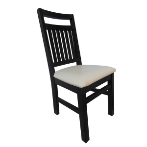 Scaun de living si bucatarie, lemn masiv fag, Paul, sezut tapitat cu piele ecologica, 120 kg, 96x46x43cm, Wenge