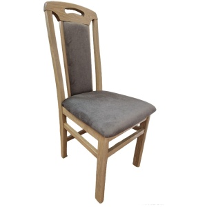 Scaun de living si bucatarie, SB Tim, din lemn masiv fag, tapiterie stofa, lacuit, 120 kg, 96x43x40 cm, Stejar Sonoma - Img 2