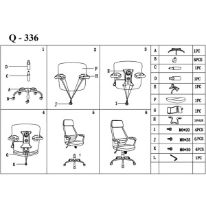 Scaun directorial cu suport lombar, SL Q336, tapiterie mesh si stofa, cadru cromat, tetiera incorporata, mecanism balans, 100 kg, gri - Img 3