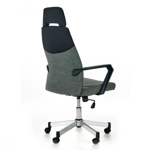 Scaun directorial HM Olaf, Ergonomic, Cadru de Otel, Stofa, Inaltime ajustabila, Mecanism balansare, Cu tetiera, 120 kg, 121x58x59 cm, Gri - Img 3