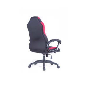 Scaun directorial HM Sheriff, gaming, tapiterie stofa, inaltime ajustabila, mecanism de balans, cotiere incluse, 100 kg, negru rosu - Img 3