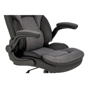 Scaun directorial HM Valerio, stofa si piele ecologica, sarcina maxima 100 kg, negru gri - Img 3