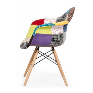 Scaun living BUC 243 Patchwork, stofa, cadru lemn, 110 kg - Img 2