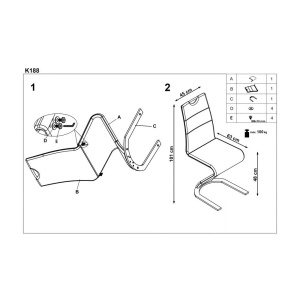 Scaun living HM K188 negru - Img 2