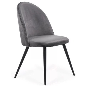 Scaun living si bucatarie BUC 207, catifea, spatar curbat, picioare metalice, 120 kg - Img 2