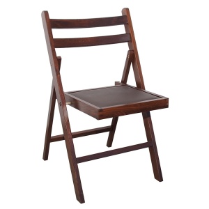 Scaun pliant lemn masiv, bucatarie si living, sezut tapitat cu piele ecologica, 100 kg, wenge - Img 2