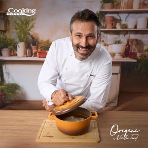SEMIOALA ALUMINIU TURNAT + CAPAC 24x12 CM,3.9L, NICOLAI TAND, ORIGINI, COOKING BY HEINNER - Img 8