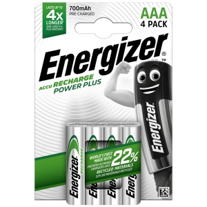 Set 4 baterii, reincarcabile, AAA, HR03, 1.2V, 700 mAh, Energizer Recharge