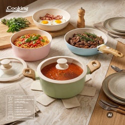 SET 8 PIESE DIN ALUMINIU FORJAT MARBELLA MULTICOLOR, COOKING BY HEINNER - Img 16