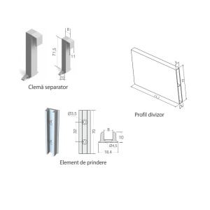 Set accesorii organizator sertar gri - Img 1