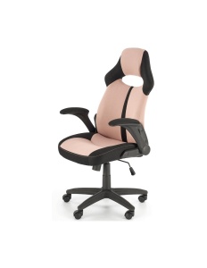 Set birou ergonomic HM Julia inaltime reglabila, unghi inclinare ajustabil, cu scaun HM Bloom roz negru, stofa mesh, 100 kg si dulapior rulant HM Nils, cu roti, lemn, natur - Img 3