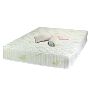 Set Saltea cu arcuri impachetate individual Pocket Spring Milano, 160x200x24cm, fermitate mediu spre soft, sistem de aerisire perimetral, Saltex plus 2 perne matlasate, umplutura poliester, 50x70cm si husa hipoalergenica, microfibra, lavabila la 95 C