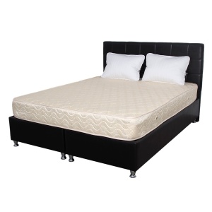 Set Saltea cu arcuri, Super Ortopedica Sofia, 160x190x20cm, fermitate medie, plasa arcuri tip Bonell, reversibila, sistem aerisire cu butoni, Saltex plus 2 perne matlasate microfibra 50x70cm, lavabile la 60 C