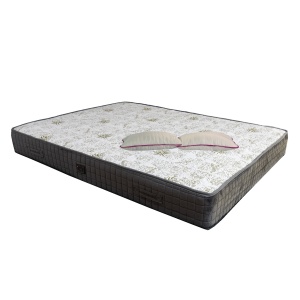 Set Saltea ortopedica, cu arcuri, Roza Super Lux Ortopedic 160x200x25cm, fermitate mediu spre tare, plasa de arcuri Bonell, fara vara-iarna, banda de aerisire spaceair, greutate maxima sustinuta 100 kg utilizator, Salt Confort, 2 perne matlasate 50x70cm