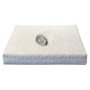 Set Saltea ortopedica, Jupiter Memory One 160x200x24cm, cu spuma poliuretanica, memory foam 4 cm, husa detasabila, tricot Silver Care, hipoalergenica, fermitate mediu spre tare, Saltsib plus husa matlasata, microfibra, lavabila la 95 C