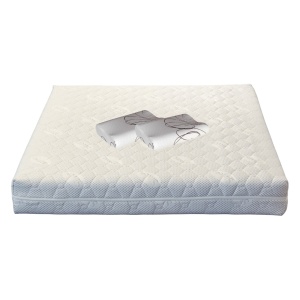 Set Saltea ortopedica, Jupiter Memory One 160x200x24cm, cu spuma poliuretanica, memory foam 4 cm, husa detasabila, tricot Silver Care, hipoalergenica, fermitate mediu spre tare, Saltsib plus 2 perne ortopedice memory SB 52x32 cm, husa lavabila la 40 C