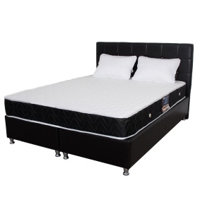 Set Saltea ortopedica, Praga 140x190x22 cm, cu plasa de arcuri tip Bonell, box spring system, fermitate medie, sistem de aerisire perimetral, Saltsib plus 2 perne matlasate microfibra 50x70cm, lavabile la 60 C - Img 3