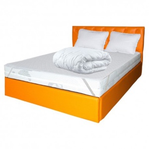 Set Saltea ortopedica Saturn Memory Plus Comfort 160x200x20cm cu spuma poliuretanica HR, memory foam 4 cm, husa hipoalergenica, fermitate mediu-tare, 2 perne matlasate 50x70cm, husa antialergica lavabila la 95 C, pilota iarna colturi rotunjite, 180x200cm - Img 2
