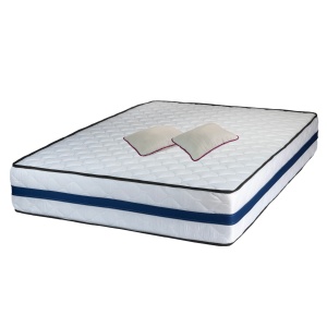 Set Saltea ortopedica, Tulip Super Lux Comfort, 160x200x30cm, fermitate tare, cu plasa de arcuri tip Bonell, sistem de aerisire banda Spaceair, Saltsib plus 2 perne matlasate microfibra 50x70cm, lavabile la 60 C
