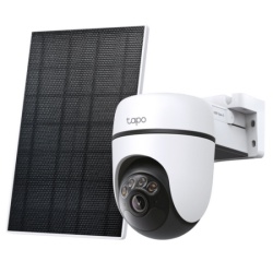 Solar-Powered Pan/Tilt Security Camera Kit SPEC:3K 5MP (2880×1620), 2.4 GHz, 6700mAh rechargeable lithium-ion battery, Solar panel (5.2V, 2.5W) FEATURE: Pan/Tilt, Non-Stop Power, Smart Detection and Notifications (motion, people, pets, cars),AI