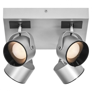 Spot LED cvadruplu ajustabil Ledvance DECOR JUPITER SQUARE, 22W, 2000 lm, lumina calda (3000K), IP20, 260x260mm, Argintiu, clasa energetica F - Img 2