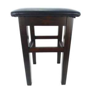 Taburete bucatarie, lemn masiv de fag, tapiterie piele ecologica, wenge - Img 2