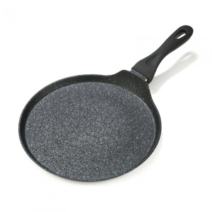 Tigaie aluminiu 28 cm pentru clatite, folosita la plita cu inductie, non-stick Black Sand – Heinner