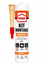 Adeziv universal WAW Montage Kit, interior / exterior, bej, 280 ml