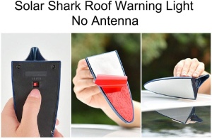 Antena solara, aripioara de rechin, lumina de avertizare cu LED, diverse culori - Img 3