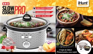 Aparat pentru gatit lent, 4.25 litri, capac sticla, Bro Slow Cooker PRO, iHunt - Img 4