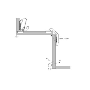 Balama Hettich clip aplicata de colt 270 grade TH52 set de 2 buc - Img 4