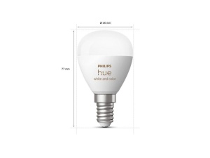 Bec LED RGB inteligent Philips Hue P45, Bluetooth, E14, 5.1W, 470 lm ,lumina alba si color (2000-6500K) - Img 2