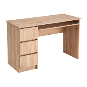 Birou cu suport glisant tastatura HM Cino, blat PAL, sertare, organizare office, design modern, stejar artizanal - Img 2