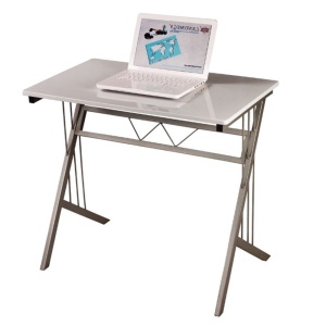 Birou SL B120, cadru metalic, blat MDF, robust, 80x51x72 cm, alb