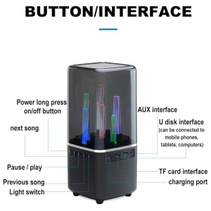 Boxa portabila, 8 W, iluminare LED, bluetooth, 220 x 90 x 90 mm, Dunlop - Img 3