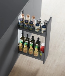 Cos jolly DTC, 150 x 450 mm, amortizare si extractie totala, laterale sticla, Gri