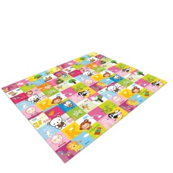 Covor de joaca pentru copii U-Grow, din spuma, pliabil, 2 fete, impermeabil, izolant, 180 x 120 x 1 cm, design animalute - Img 2