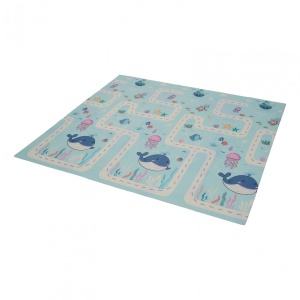 Covor de joaca pentru copii U-Grow, din spuma, pliabil, 2 fete, impermeabil, izolant, 180 x 200 x 1 cm - Img 4