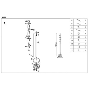 Cuier cromat vertical HM W34, de podea, pentru haine, genti, cu 8 agatatori - Img 2