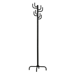 Cuier pom metalic HM W11, robust, cu 8 agatatori, pentru hol, salon, sala asteptare, negru