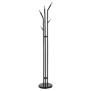 Cuier pom metalic SL Sander, 6 agatatori, suport umbrela, negru